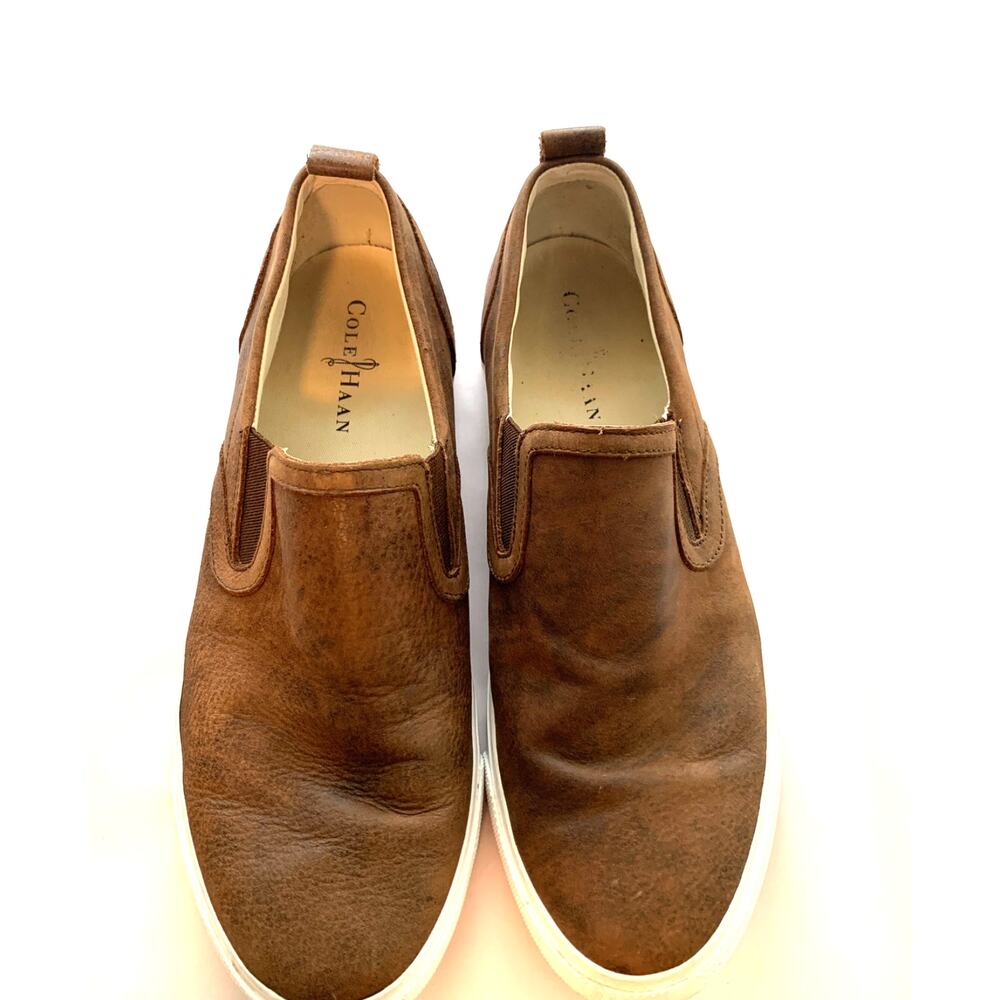 COLE HAAN NIKE AIR MEN'S BROWN SUEDE LEATHER LOAFERS SLIPONS SIZE 10M